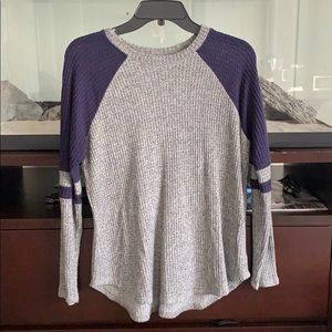 Grey and navy sweater